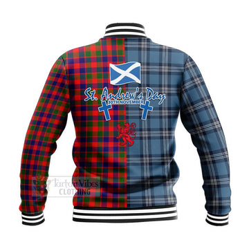 MacGowan (McGowan) Tartan Baseball Jacket Happy St. Andrew's Day Half Tartan Style - Tartan Vibes Clothing