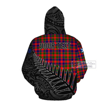 MacGowan (McGowan) Crest Tartan Cotton Hoodie with New Zealand Silver Fern Half Style Pullover Hoodie - Tartan Vibes Clothing