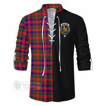 MacGowan (McGowan) Tartan Ghillie Kilt Shirt with Family Crest and Half Of Me Style - Tartan Vibes Clothing