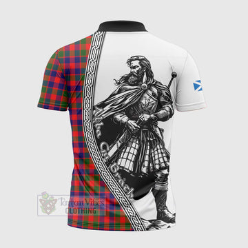 MacGowan (McGowan) Tartan Clan Crest Zipper Polo Shirt with Highlander Warrior Celtic Style - Tartan Vibes Clothing