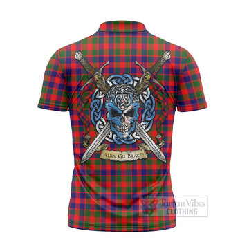 MacGowan (McGowan) Tartan Zipper Polo Shirt with Family Crest Celtic Skull Style - Tartan Vibes Clothing