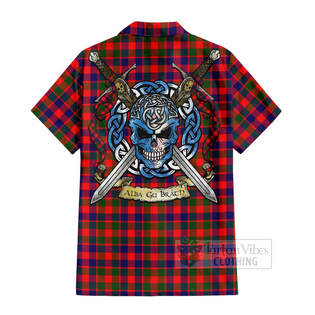 MacGowan (McGowan) Tartan Hawaiian Shirt with Family Crest Celtic Skull Style - Tartan Vibes Clothing