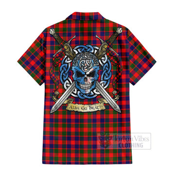 MacGowan (McGowan) Tartan Hawaiian Shirt with Family Crest Celtic Skull Style - Tartan Vibes Clothing