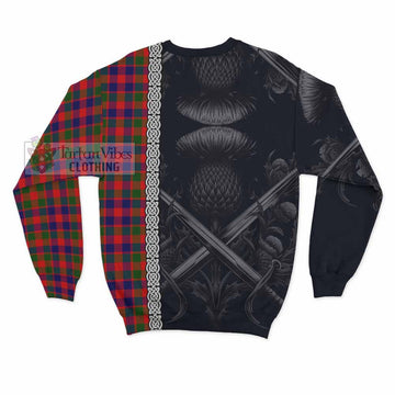 MacGowan (McGowan) Tartan Sweatshirt with Family Crest Cross Sword Thistle Celtic Vibes - Tartan Vibes Clothing
