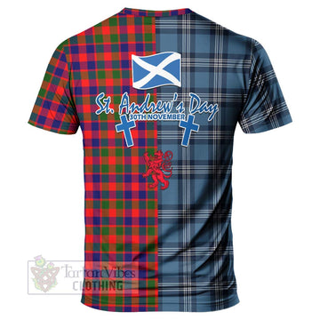 MacGowan (McGowan) Tartan T-Shirt Happy St. Andrew's Day Half Tartan Style - Tartan Vibes Clothing