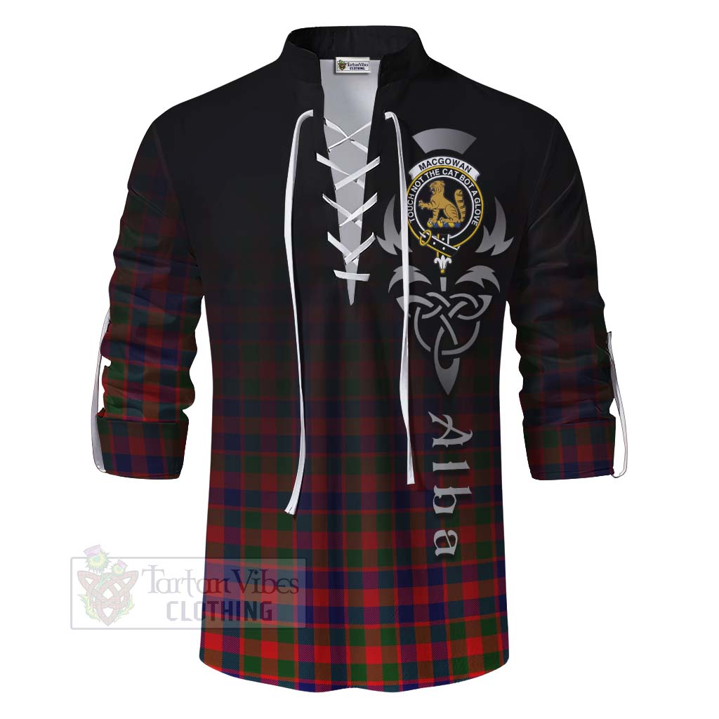 MacGowan (McGowan) Tartan Ghillie Kilt Shirt Featuring Alba Gu Brath Family Crest Celtic Inspired - Tartan Vibes Clothing