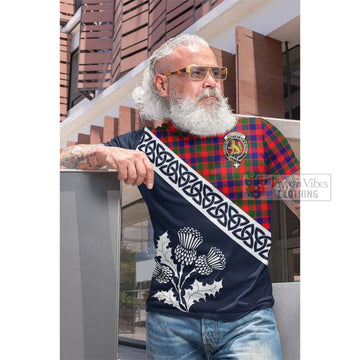 MacGowan (McGowan) Tartan Cotton T-shirt Featuring Thistle and Scotland Map Men's Shirt - Tartan Vibes Clothing