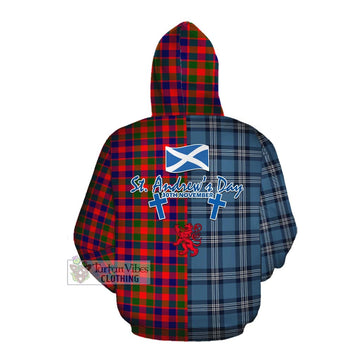MacGowan (McGowan) Tartan Cotton Hoodie Happy St. Andrew's Day Half Tartan Style Pullover Hoodie - Tartan Vibes Clothing