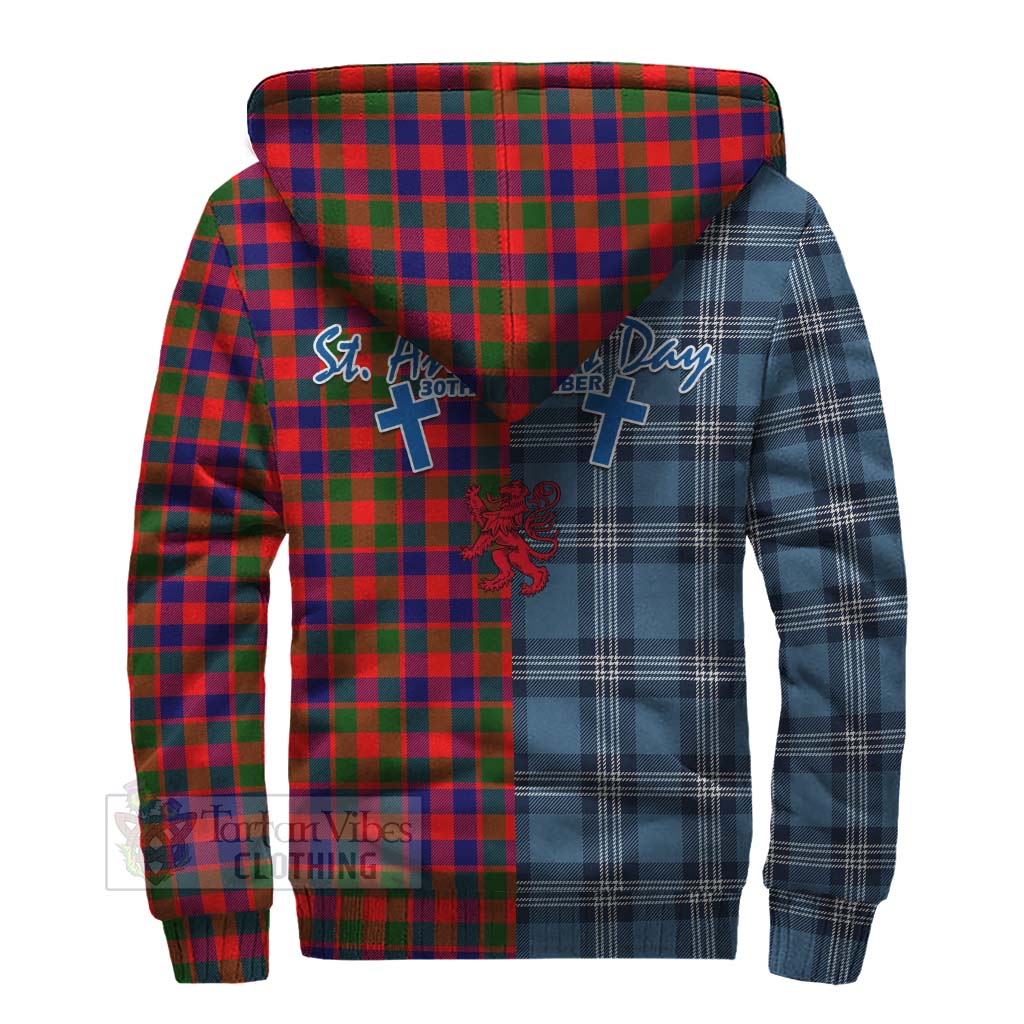 MacGowan (McGowan) Tartan Sherpa Hoodie Happy St. Andrew's Day Half Tartan Style - Tartan Vibes Clothing