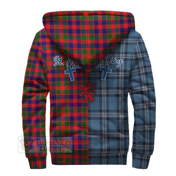MacGowan (McGowan) Tartan Sherpa Hoodie Happy St. Andrew's Day Half Tartan Style - Tartan Vibes Clothing