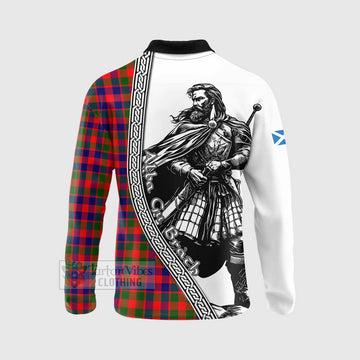 MacGowan (McGowan) Tartan Clan Crest Long Sleeve Polo Shirt with Highlander Warrior Celtic Style - Tartan Vibes Clothing