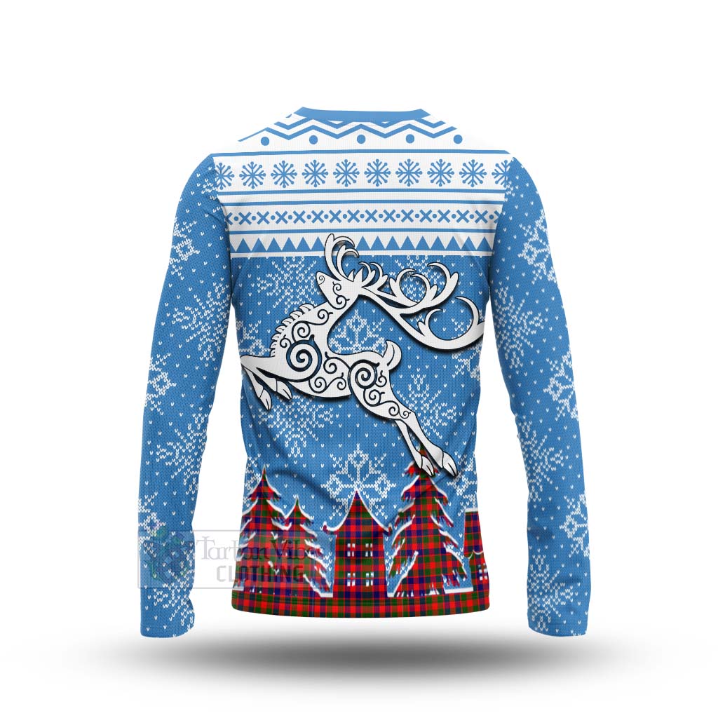 MacGowan (McGowan) Clan Christmas Long Sleeve T-Shirt Celtic Reindeer Style - Tartan Vibes Clothing