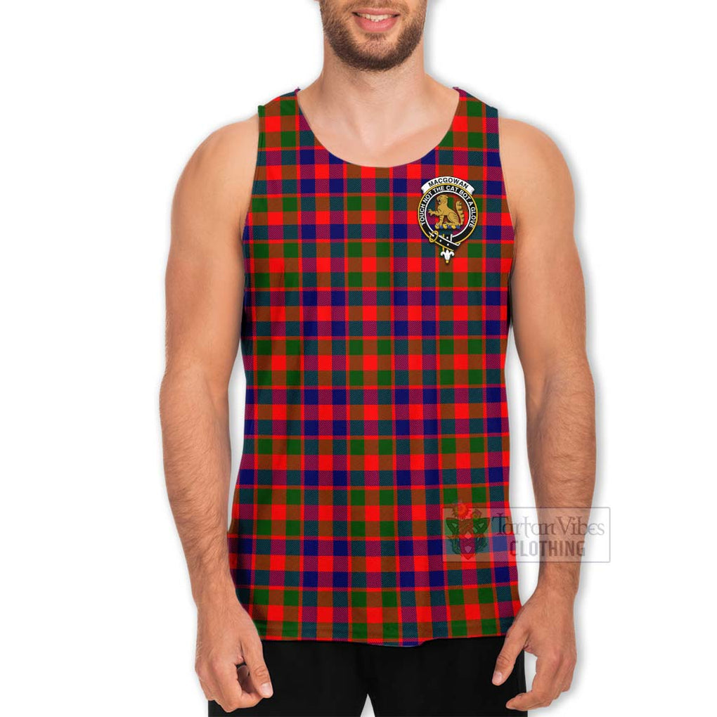 MacGowan (McGowan) Tartan Men's Tank Top with Family Crest Celtic Skull Style - Tartan Vibes Clothing