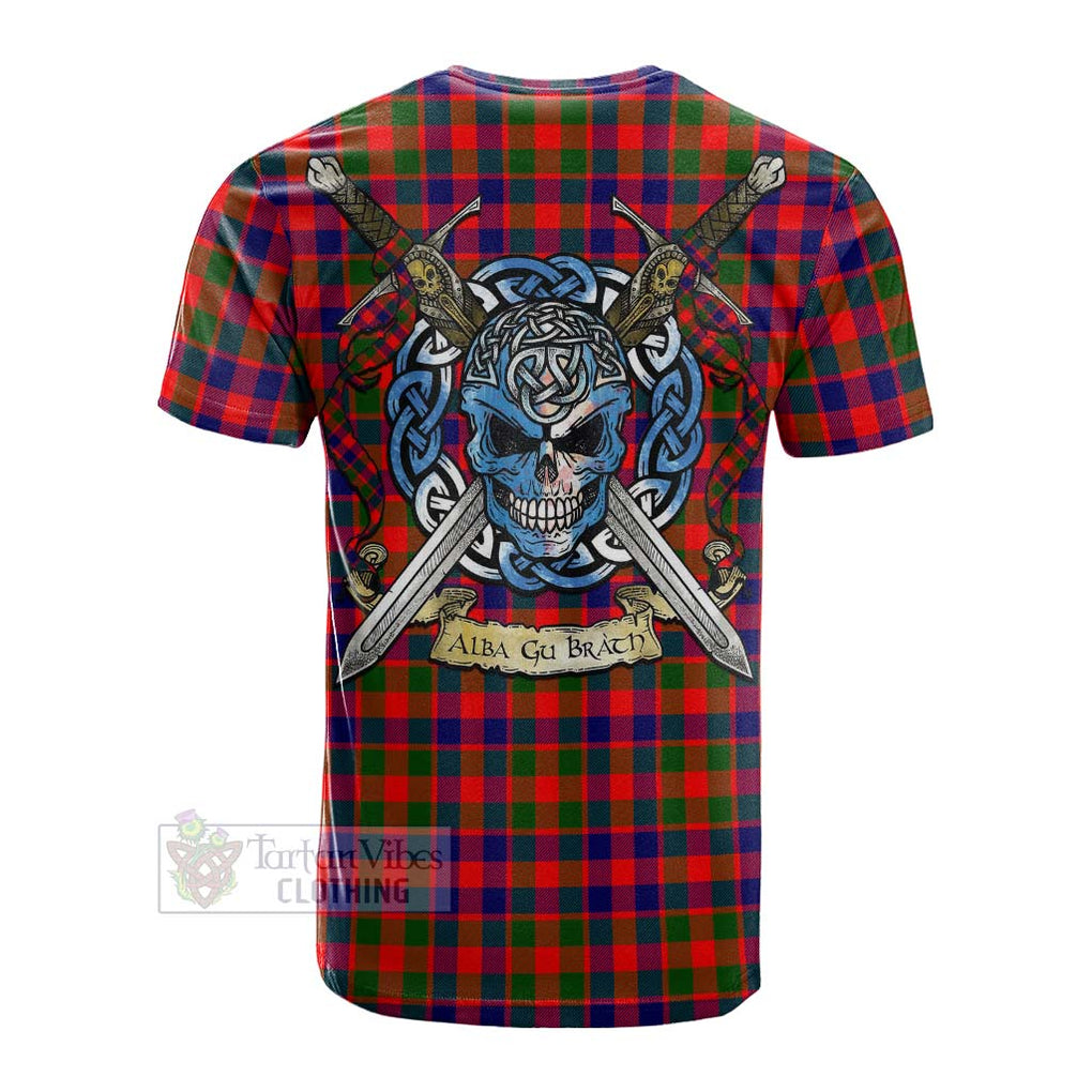 MacGowan (McGowan) Tartan Cotton T-shirt with Family Crest Celtic Skull Style Men's Shirt - Tartan Vibes Clothing