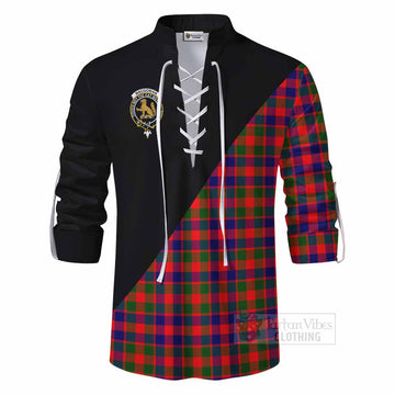 MacGowan (McGowan) Tartan Ghillie Kilt Shirt with Family Crest and Military Logo Style - Tartan Vibes Clothing