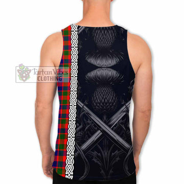MacGowan (McGowan) Tartan Men's Tank Top with Family Crest Cross Sword Thistle Celtic Vibes - Tartan Vibes Clothing