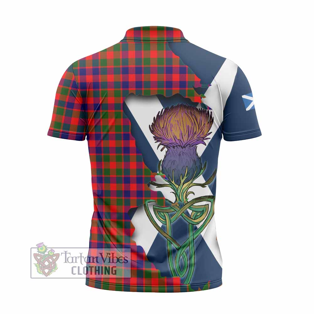 MacGowan (McGowan) Tartan Family Crest Zipper Polo Shirt Scottish Thistle Celtic Inspired - Tartan Vibes Clothing