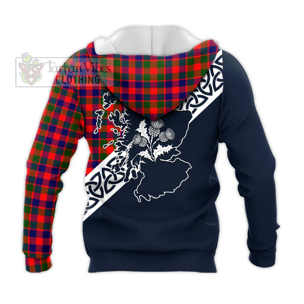 MacGowan (McGowan) Tartan Knitted Hoodie Featuring Thistle and Scotland Map - Tartan Vibes Clothing