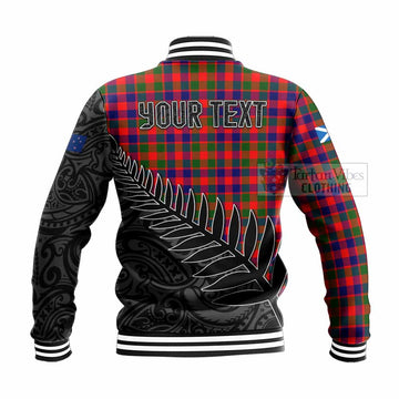 MacGowan (McGowan) Crest Tartan Baseball Jacket with New Zealand Silver Fern Half Style - Tartan Vibes Clothing