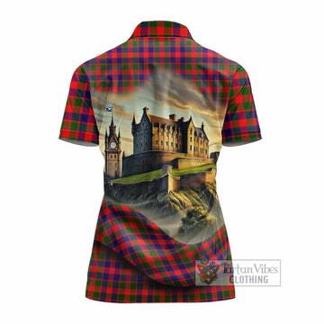 MacGowan (McGowan) Tartan Family Crest Women's Polo Shirt with Scottish Ancient Castle Style - Tartan Vibes Clothing