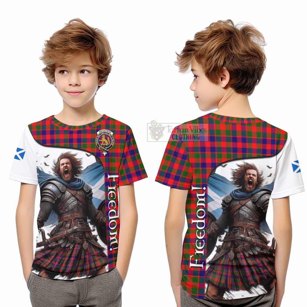 MacGowan (McGowan) Crest Tartan Kid T-Shirt Inspired by the Freedom of Scottish Warrior - Tartan Vibes Clothing