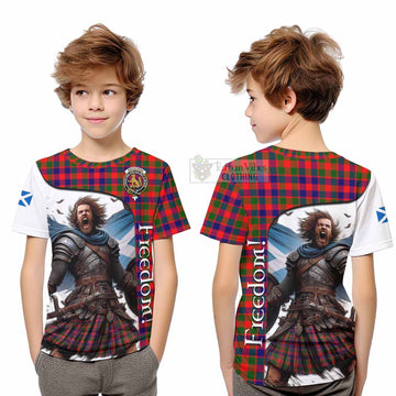 MacGowan (McGowan) Crest Tartan Kid T-Shirt Inspired by the Freedom of Scottish Warrior - Tartan Vibes Clothing
