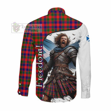MacGowan (McGowan) Crest Tartan Long Sleeve Button Shirt Inspired by the Freedom of Scottish Warrior Men's Shirt - Tartan Vibes Clothing