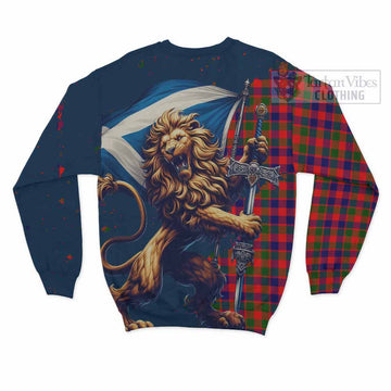 MacGowan (McGowan) Tartan Family Crest Sweatshirt with Scottish Majestic Lion - Tartan Vibes Clothing