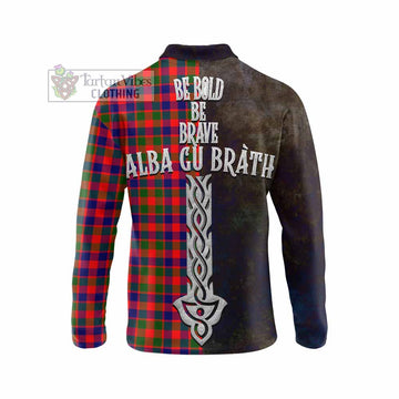 MacGowan (McGowan) Tartan Family Crest Long Sleeve Polo Shirt Alba Gu Brath Be Brave Lion Ancient Style - Tartan Vibes Clothing