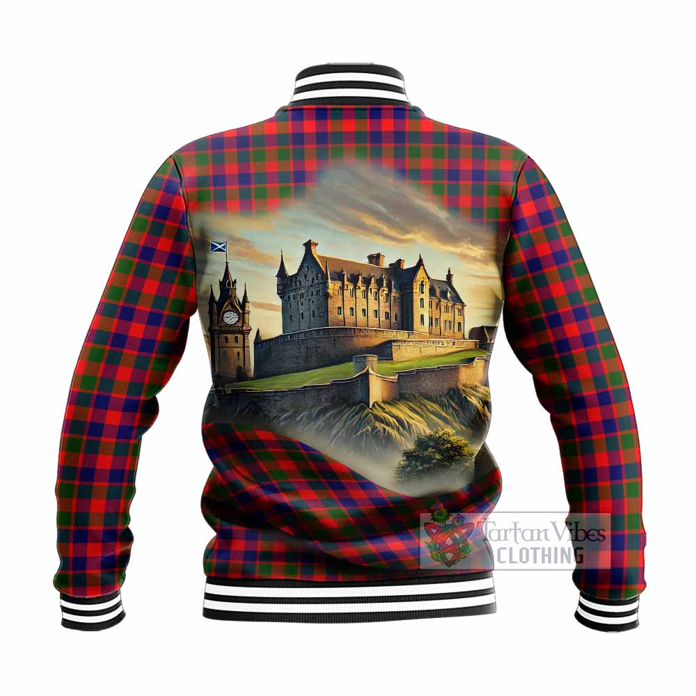 MacGowan (McGowan) Tartan Family Crest Baseball Jacket with Scottish Ancient Castle Style - Tartan Vibes Clothing