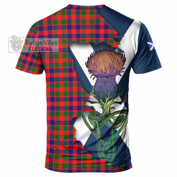 Tartan Vibes Clothing MacGowan (McGowan) Tartan Family Crest T-Shirt Scottish Thistle Celtic Inspired