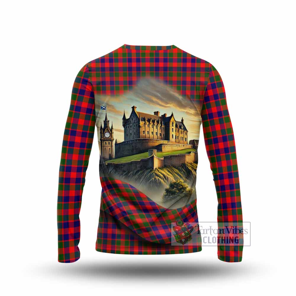 MacGowan (McGowan) Tartan Family Crest Long Sleeve T-Shirt with Scottish Ancient Castle Style - Tartan Vibes Clothing