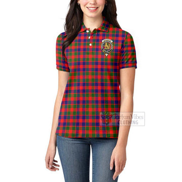 MacGowan (McGowan) Tartan Women's Polo Shirt with Family Crest Celtic Skull Style - Tartan Vibes Clothing