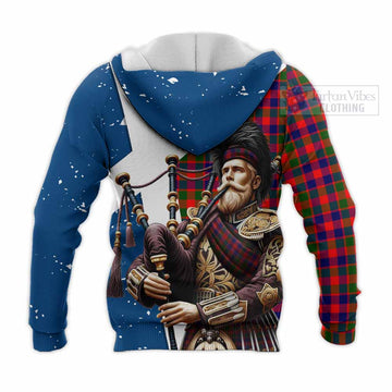 MacGowan (McGowan) Tartan Knitted Hoodie with Family Crest Scottish Bagpiper Vibes - Tartan Vibes Clothing