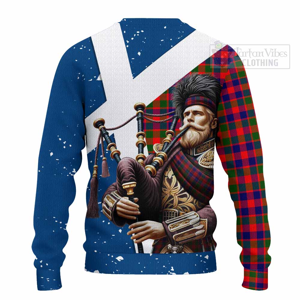MacGowan (McGowan) Tartan Knitted Sweater with Family Crest Scottish Bagpiper Vibes - Tartan Vibes Clothing