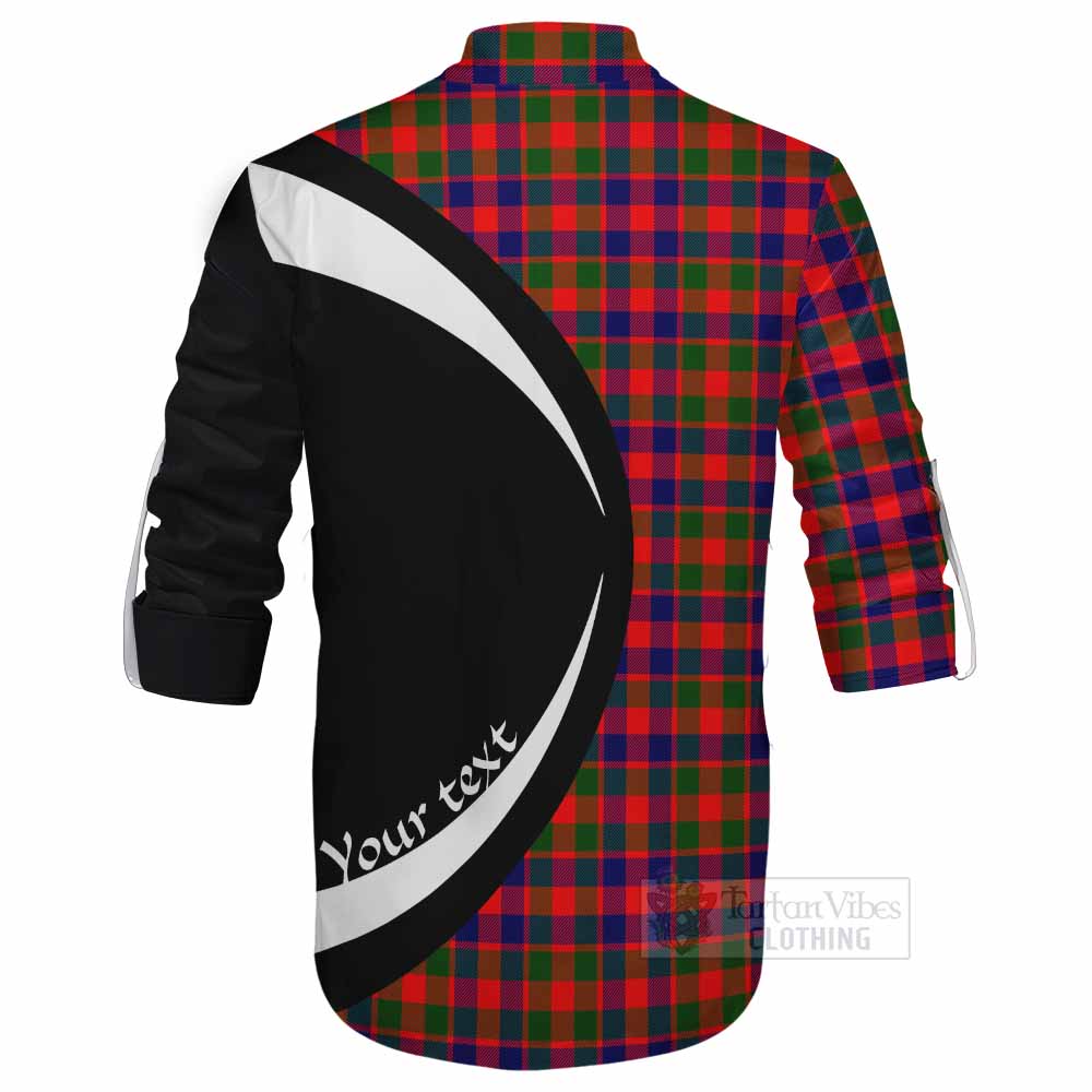 MacGowan (McGowan) Tartan Ghillie Kilt Shirt with Family Crest Circle Style - Tartan Vibes Clothing