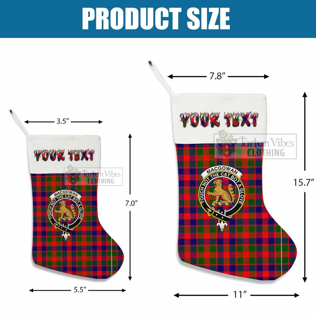 MacGowan (McGowan) Tartan Family Crest Christmas Stocking with Personalized Text - Tartan Vibes Clothing