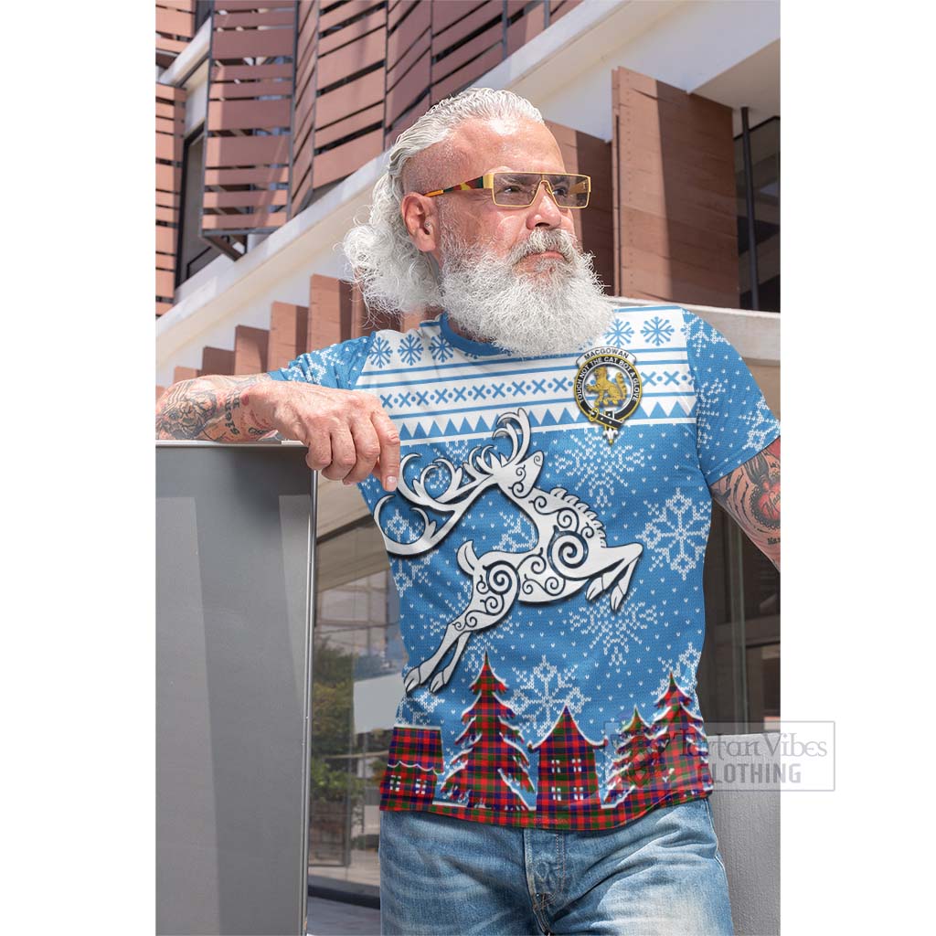MacGowan (McGowan) Clan Christmas Cotton T-shirt Celtic Reindeer Style - Tartan Vibes Clothing