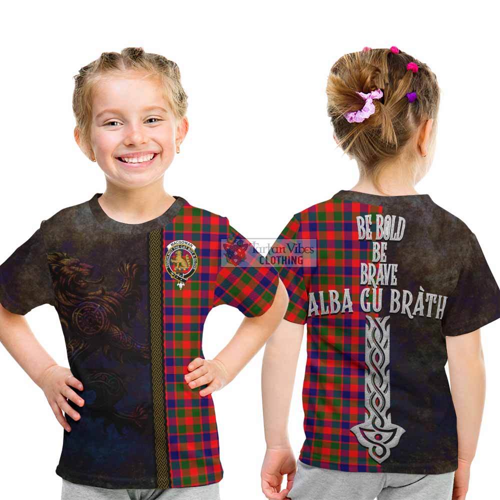 MacGowan (McGowan) Tartan Family Crest Kid T-Shirt Alba Gu Brath Be Brave Lion Ancient Style - Tartan Vibes Clothing