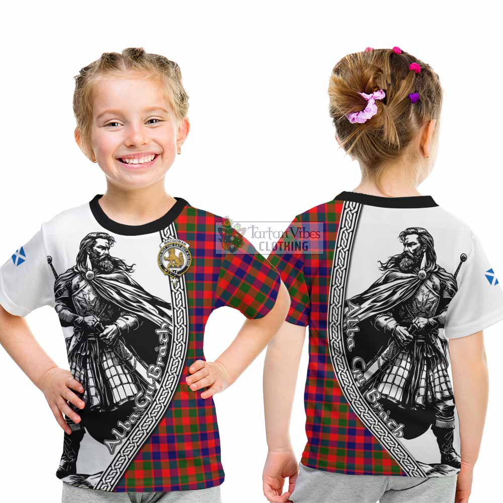 MacGowan (McGowan) Tartan Clan Crest Kid T-Shirt with Highlander Warrior Celtic Style - Tartan Vibes Clothing