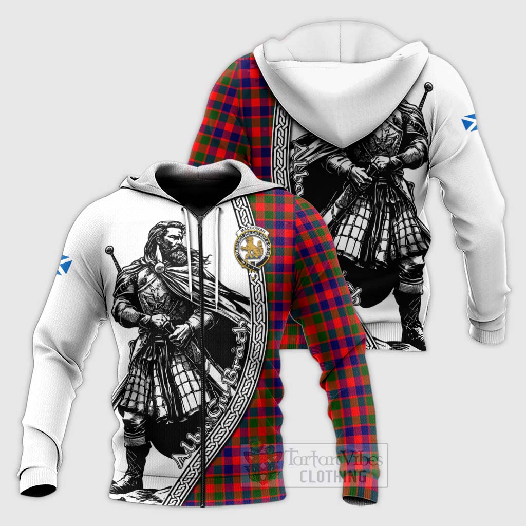 MacGowan (McGowan) Tartan Clan Crest Knitted Hoodie with Highlander Warrior Celtic Style Unisex Knitted Zip Hoodie - Tartan Vibes Clothing