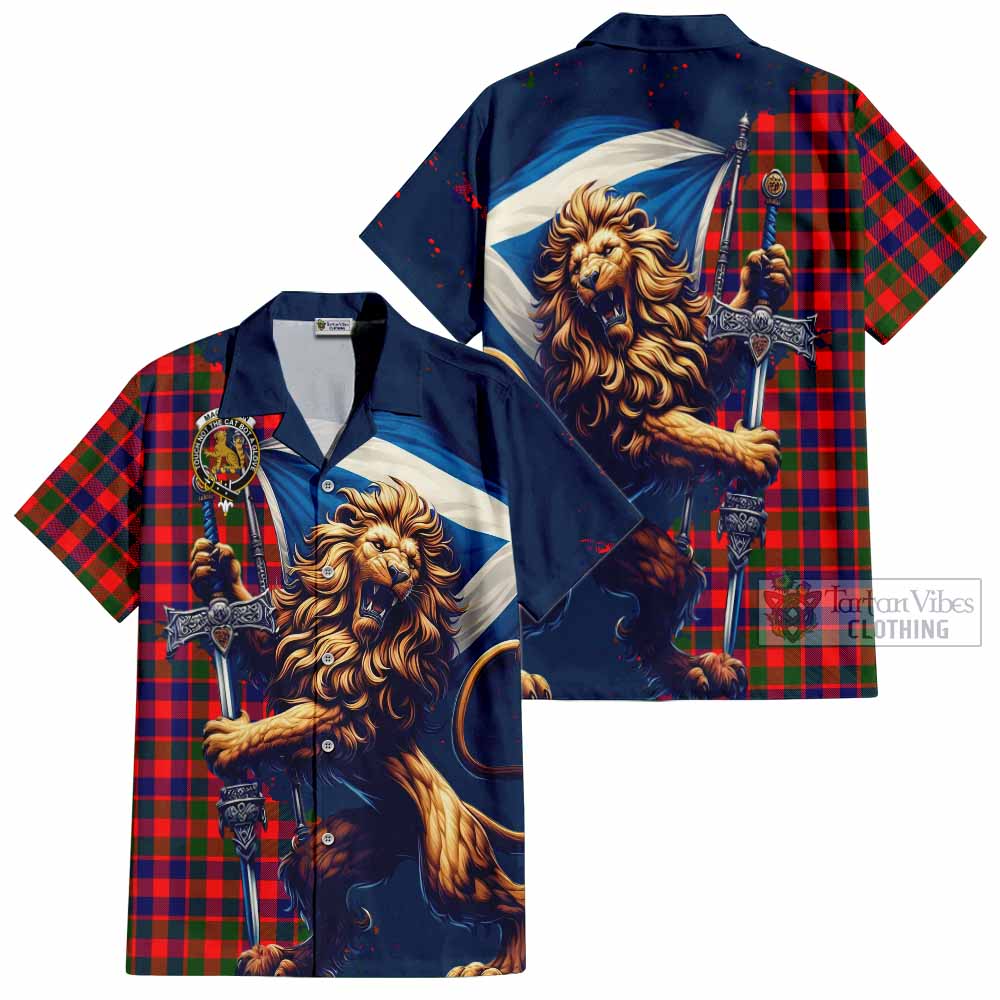 MacGowan (McGowan) Tartan Family Crest Hawaiian Shirt with Scottish Majestic Lion - Tartan Vibes Clothing