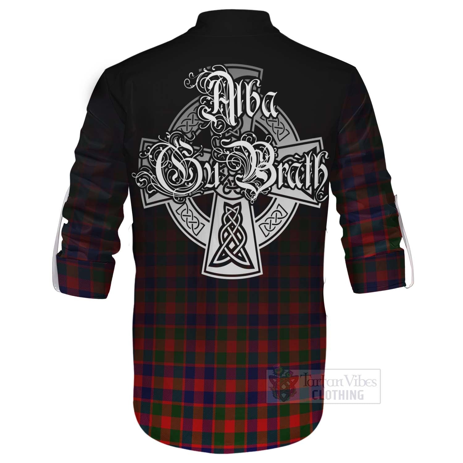 MacGowan (McGowan) Tartan Ghillie Kilt Shirt Featuring Alba Gu Brath Family Crest Celtic Inspired - Tartan Vibes Clothing