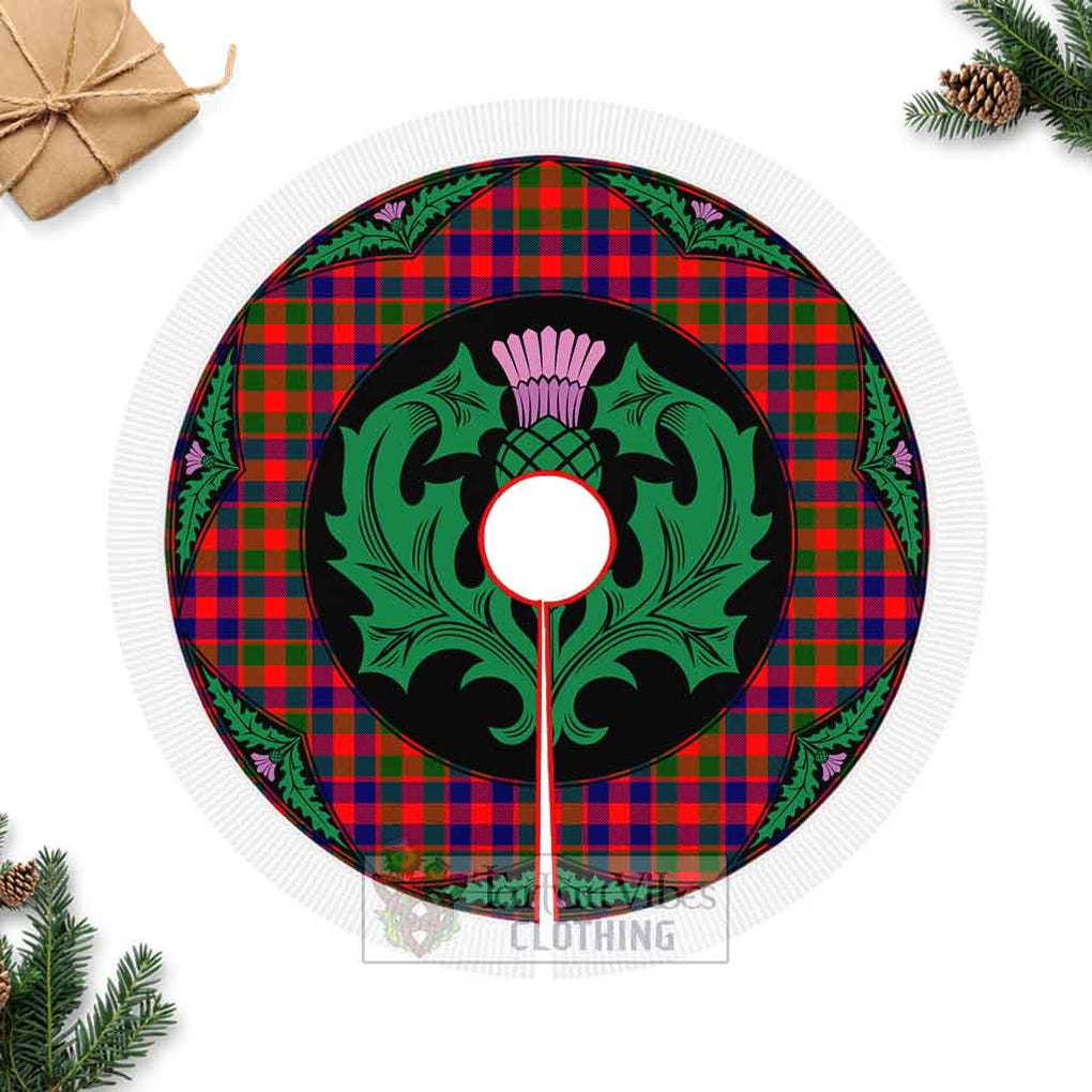 MacGowan (McGowan) Tartan Christmas Tree Skirt Scottish Thistle Style Fringed Tree Skirts - Tartan Vibes Clothing