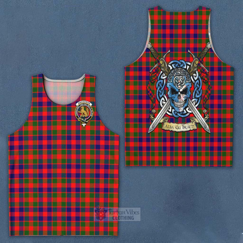 MacGowan (McGowan) Tartan Men's Tank Top with Family Crest Celtic Skull Style - Tartan Vibes Clothing