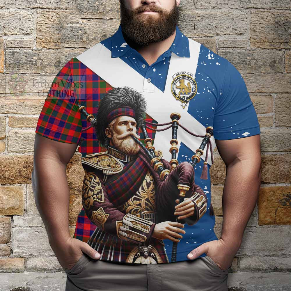 MacGowan (McGowan) Tartan Polo Shirt with Family Crest Scottish Bagpiper Vibes - Tartan Vibes Clothing