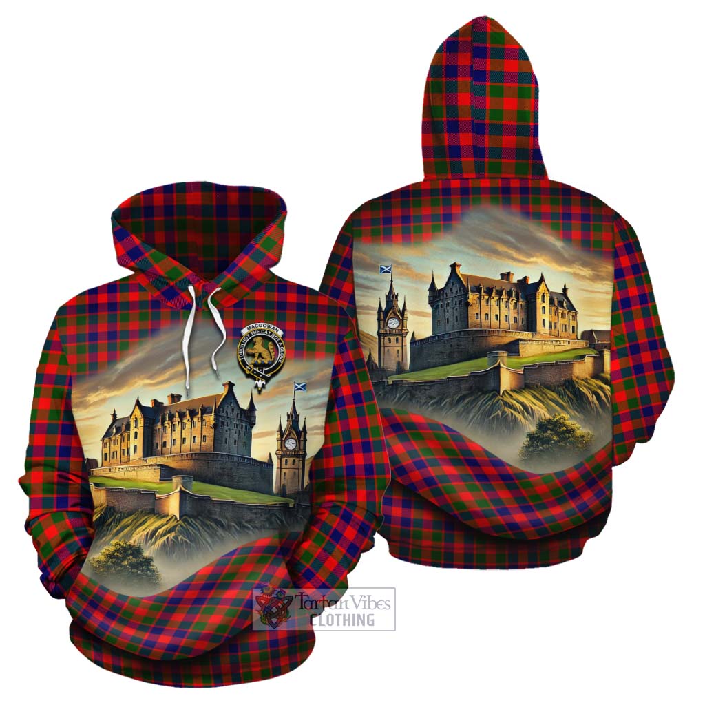 MacGowan (McGowan) Tartan Family Crest Cotton Hoodie with Scottish Ancient Castle Style - Tartan Vibes Clothing