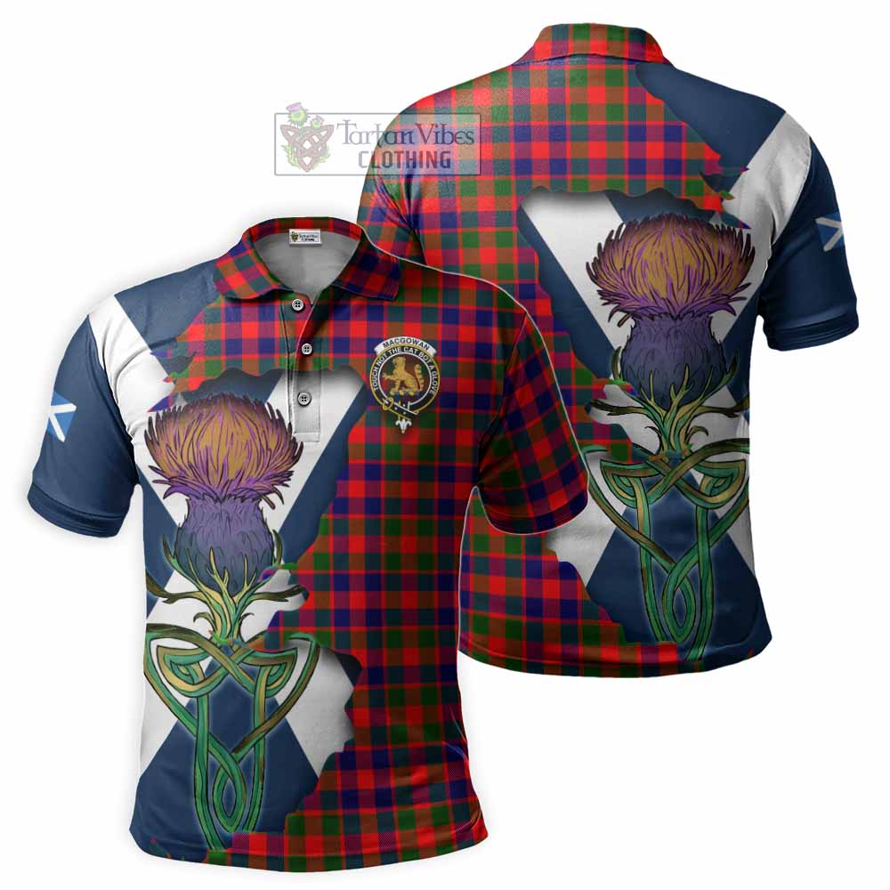 Tartan Vibes Clothing MacGowan (McGowan) Tartan Family Crest Polo Shirt Scottish Thistle Celtic Inspired