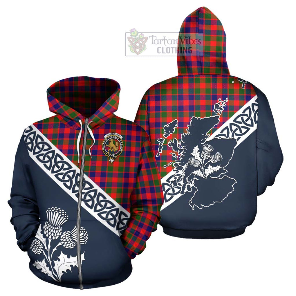 MacGowan (McGowan) Tartan Hoodie Featuring Thistle and Scotland Map - Tartan Vibes Clothing