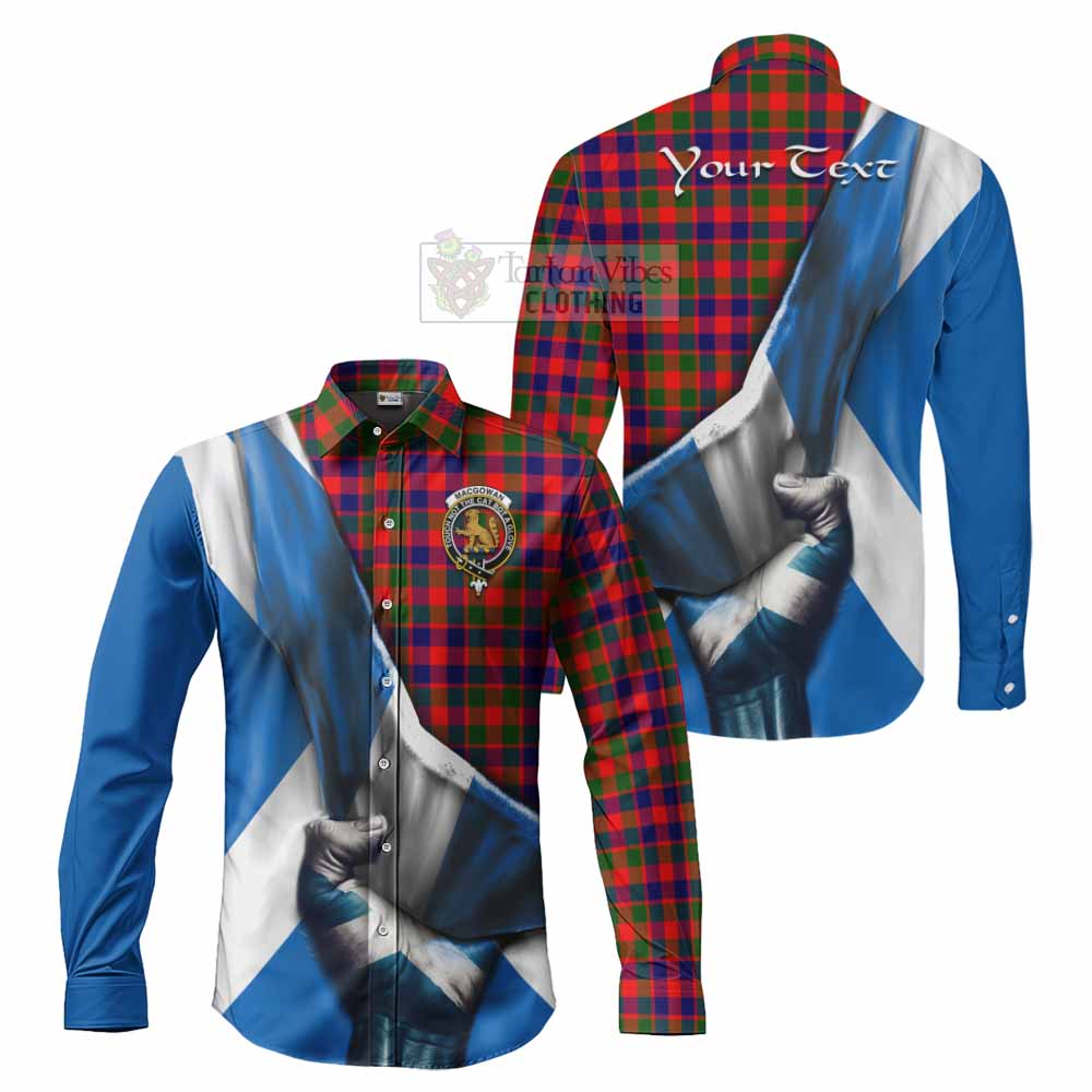MacGowan (McGowan) Tartan Long Sleeve Button Shirt with Family Crest Scotland Patriotic Style - Tartan Vibes Clothing